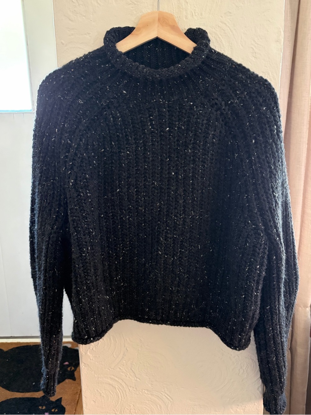 H&M Black Ribbed Mockneck Sweater